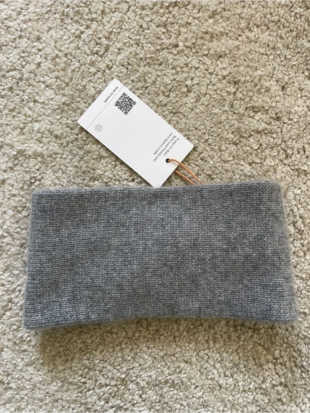 New! Quince Mongolian Cashmere Twist Headband grey